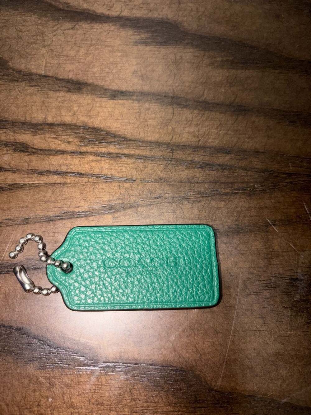 Coach Green Pebbled Leather Replacement Hang Tag Bag Charm